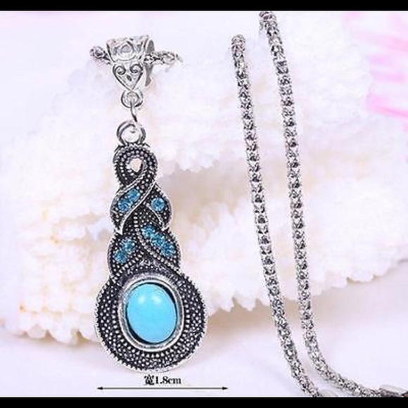 NEW IN PACKAGE  Silver Blue Turquoise Necklace - Picture 4 of 4